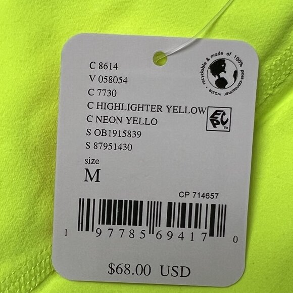 NWT $68 Free People X Hatch Maternity Square Neck Bra Size Medium Neon Yellow - Picture 11 of 15